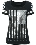 Philipp Plein Flag Print Tshirt - Lyst