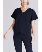 Natori Crepe De Chine Wedge Silk Top - Lyst