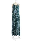 Calvin Klein Animal Print Keyhole Maxi Dress - Lyst