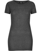 Topshop Skinny Rib Tunic - Lyst