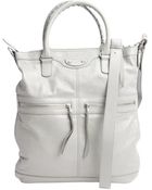 Balenciaga Grey Leather Convertible Tote Bag - Lyst
