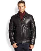 Canali Leather Jacket - Lyst