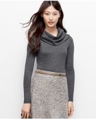 Ann Taylor Petite Draped Split Turtleneck - Lyst