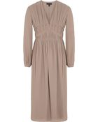 Burberry Prorsum Ruched Silk-Georgette Midi Dress - Lyst