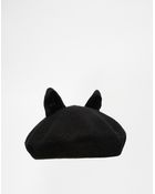 Asos Beret Hat with Cat Ears - Lyst