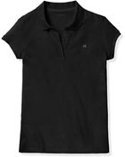 Calvin Klein Cap Sleeve Pique Polo Shirt - Lyst