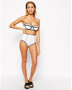 Asos Mix And Match Contrast Longline Bikini Top - Lyst