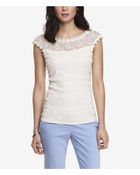 Express Crochet Trim Tee - Lyst