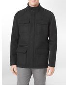 Calvin Klein 4-Pocket Wool Blend Zip Front Jacket - Lyst