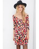 Forever 21 Floral Fit & Flare Dress - Lyst