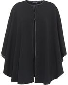 St. John Leather Trim Cape - Lyst