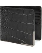 Ted Baker Croc Embossed Bifold Wallet - Lyst