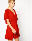 Asos Angel Sleeve Skater Dress - Lyst