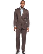 Sean John Peak Lapel Brown Sharkskin Suit - Lyst