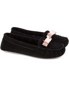 Ted Baker Bow Detail Moccasin Slippers - Lyst