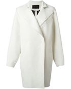 Cedric Charlier Unfinished Edges Oversized Coat - Lyst