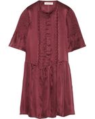 Etoile Isabel Marant Valley Pleated Washed-Silk Mini Dress - Lyst