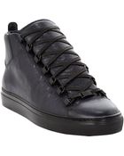 Balenciaga Arena Leather High Top Sneakers - Lyst