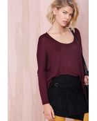 Nasty Gal Static Knit - Burgundy - Lyst