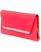 Jimmy Choo Margot Patent Leather & Suede Clutch - Lyst