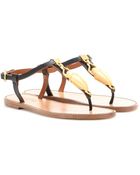 Valentino Embellished Leather Sandals - Lyst