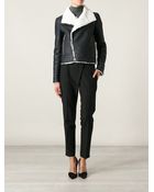 Anthony Vaccarello Shearling Biker Jacket - Lyst