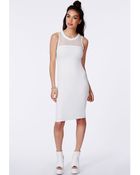 Missguided Kellemsa Mesh Detail Midi Dress - Lyst