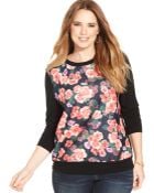 Soprano Plus Size Floral-print Sweatshirt - Lyst