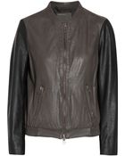 Muubaa Steenbras Two-Tone Leather Bomber Jacket - Lyst