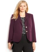 Calvin Klein Plus Size Twobutton Aubergine Blazer - Lyst