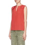 Tory Burch 'Vea' Silk Pleat Blouse - Lyst