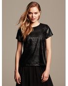 Banana Republic Perforated Faux-Leather Top - Lyst