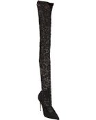 Dolce & Gabbana 115Mm Kate Lace Over-The-Knee Boots - Lyst