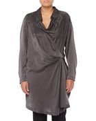 Donna Karan New York Long-Sleeve Draped Cowl-Neck Tunic - Lyst