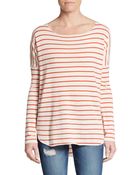 Vince Striped Dropped Shoulder Cashmere Sweater - Lyst