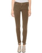 Mother The Looker Skinny Corduroy Pants - Moss - Lyst