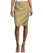 Lafayette 148 New York Two-Tone Floral-Jacquard Pencil Skirt - Lyst