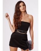 Missguided Eileen Scuba Asymmetric Bandeau Playsuit Black - Lyst