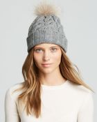 Fraas Fur Pompom Hat - Lyst