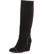 Taryn Rose Darius Suede Wedge Knee Boot - Lyst