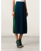 Cedric Charlier Pleated Midi Skirt - Lyst