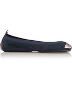 Yosi Samra Classic Fold-Up Suede Ballet Flats - Lyst
