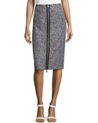 Michael Kors Zip-Slit Tweed Skirt - Lyst