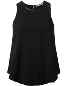 T By Alexander Wang Crepe Raw Edge Top - Lyst