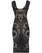 Hervé Léger Kneelength Dress - Lyst
