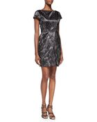 Alice + Olivia Trudy Printed Metallic Pleated Dress - Lyst