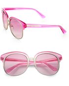 Gucci Oversized Plastic Metal Round Sunglasses - Lyst