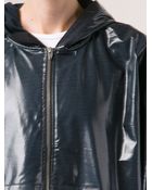 T By Alexander Wang Laminated Cropped Hoodie - Lyst