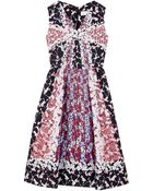 Peter Pilotto Silk Mixed Print Dress - Lyst