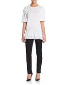 RED Valentino Ruffle-Trimmed Knit Top - Lyst